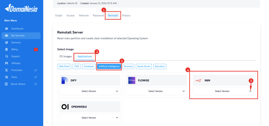 Panduan Lengkap Install n8n di VPS DomaiNesia 5 Install n8n di VPS DomaiNesia
