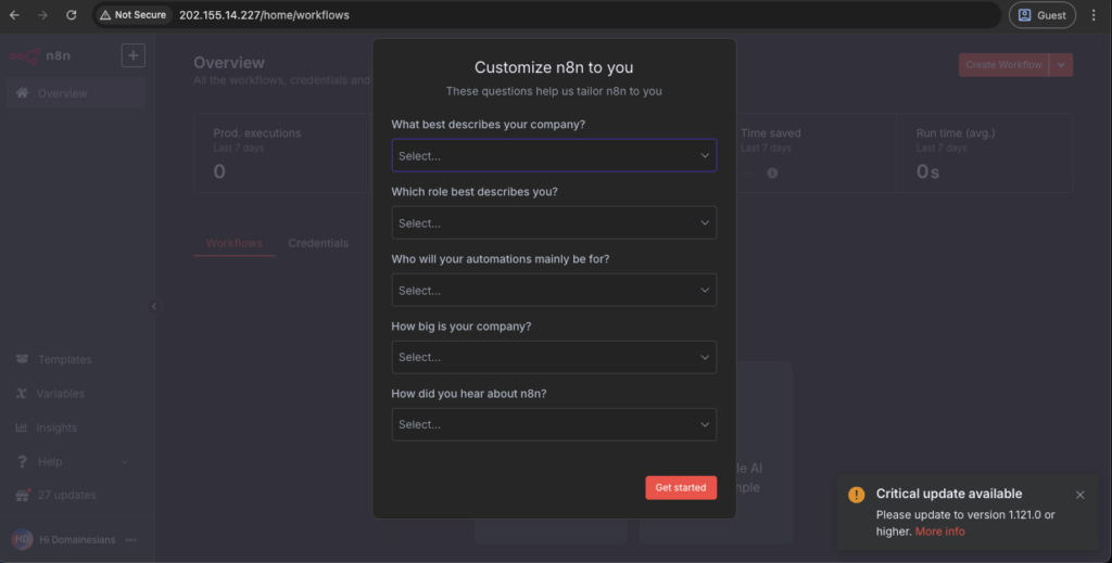 Panduan Lengkap Install n8n di VPS DomaiNesia 14 Install n8n di VPS DomaiNesia