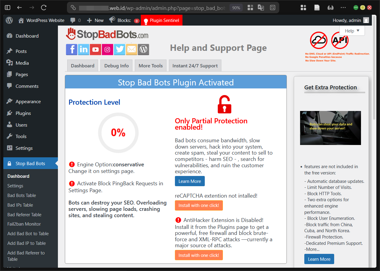 Panduan Fitur - Fitur Plugin Stop Bad Bots di Wordpress 2 Panduan Fitur - Fitur Plugin Stop Bad Bots di WordPress