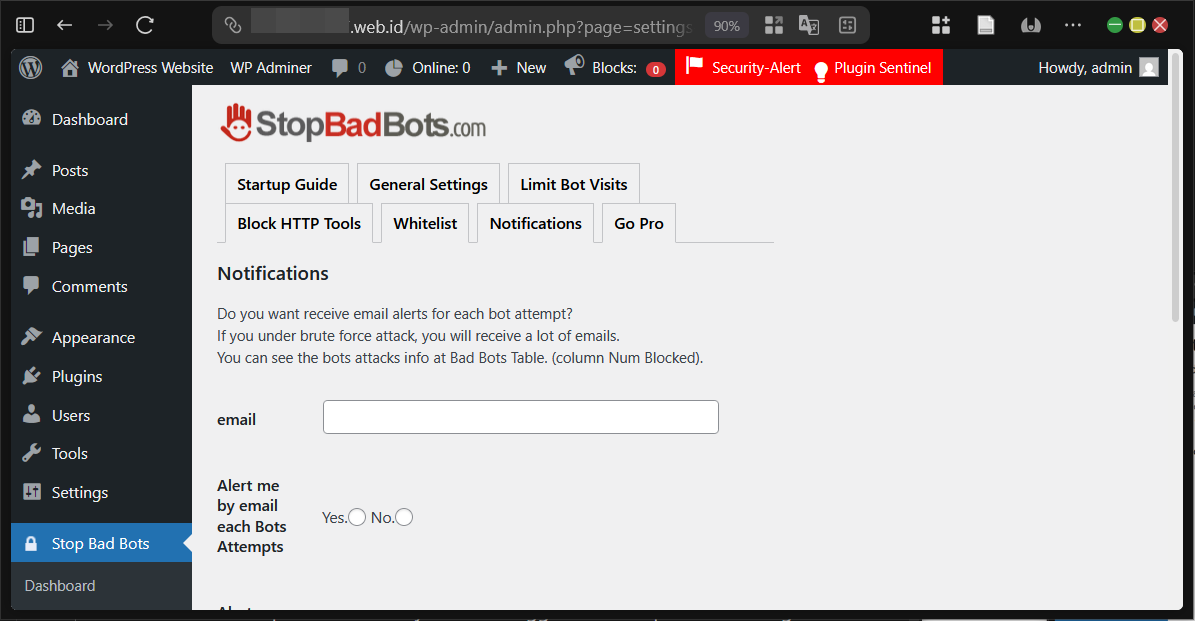 Panduan Fitur - Fitur Plugin Stop Bad Bots di Wordpress 5 Panduan Fitur - Fitur Plugin Stop Bad Bots di WordPress
