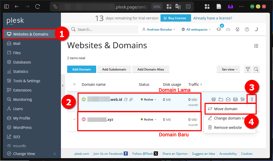 Panduan Pindahkan Data Domain di Plesk Panel (Via GUI) 7 Panduan Pindahkan Data Domain di Plesk Panel (Via GUI)