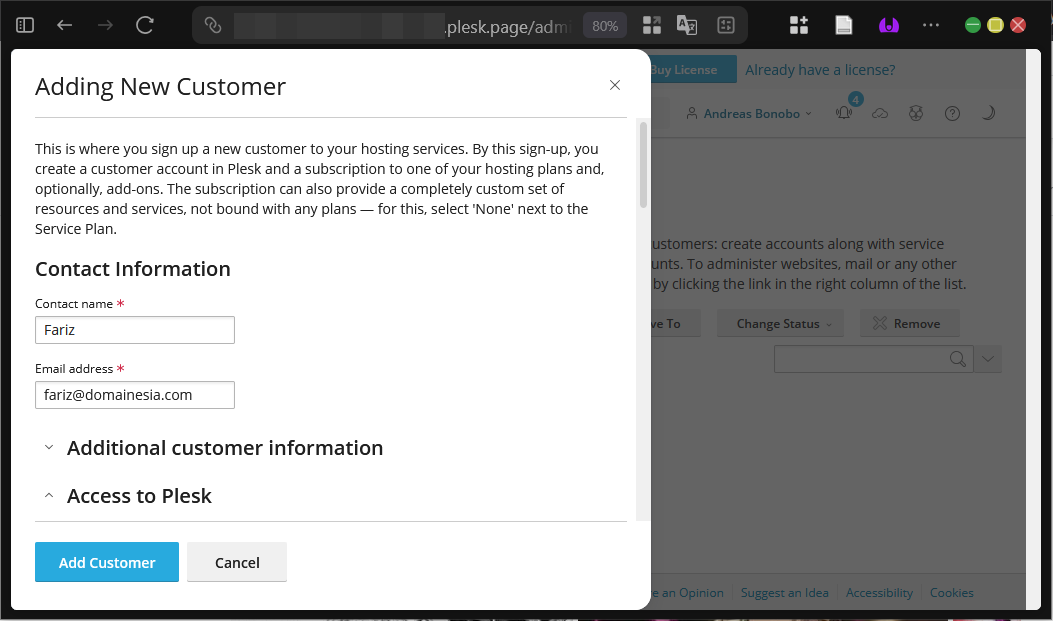 Panduan Tambah Akun Customer di Plesk Panel (Metode GUI) 7 Panduan Tambah Akun Customer di Plesk Panel (Metode GUI)