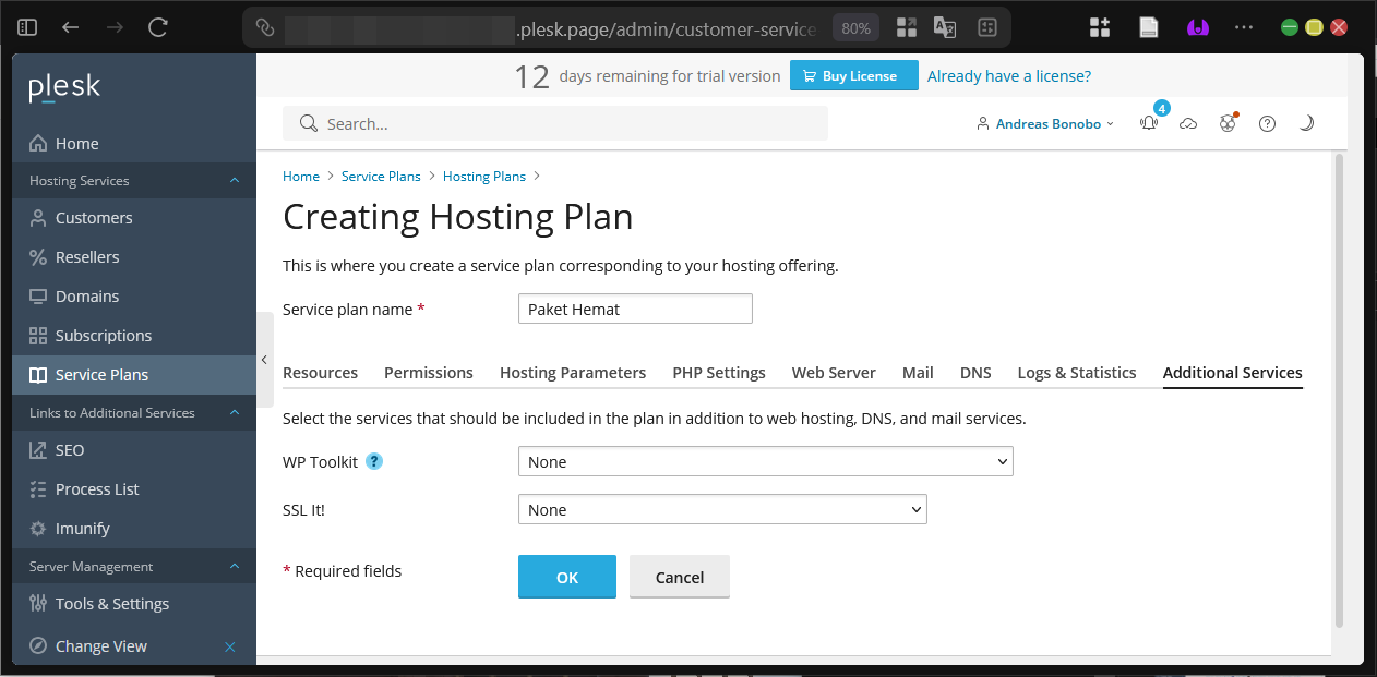 Panduan Tambah Hosting Plan di Plesk Panel (Metode GUI) 14 Panduan Tambah Hosting Plan di Plesk Panel (Metode GUI)