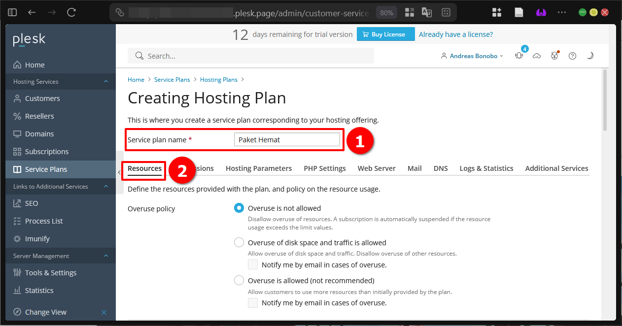 Panduan Tambah Hosting Plan di Plesk Panel (Metode GUI) 6 Panduan Tambah Hosting Plan di Plesk Panel (Metode GUI)