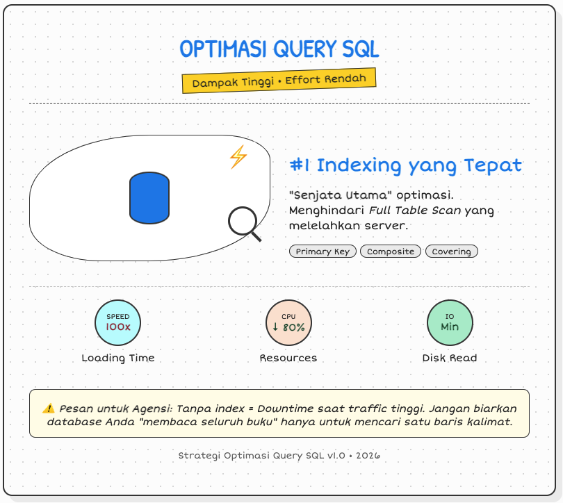 Strategi 12 Langkah Optimasi Query SQL: Prioritaskan Dampak & Effort 2 Optimasi Query SQL