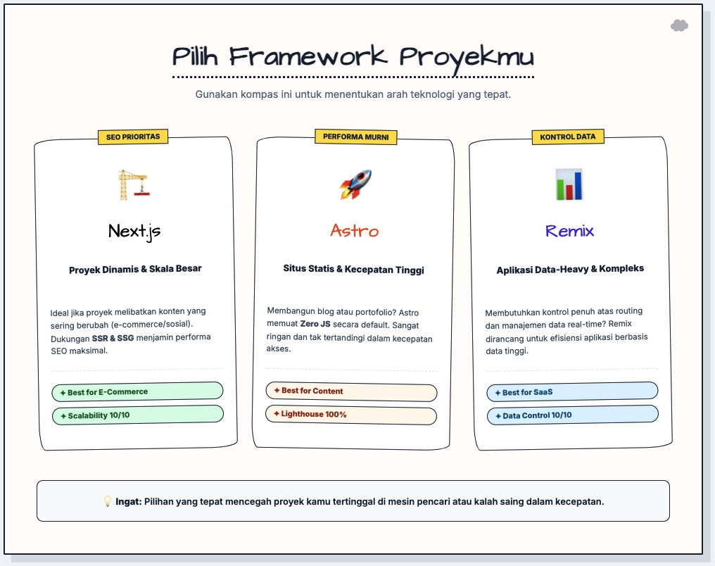 Next.js vs Astro vs Remix: Perbandingan Framework Front-End untuk Proyekmu 3 Next.js vs Astro vs Remix