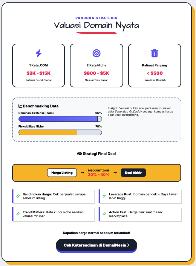 Valuasi Domain Praktis: Harga dan Strategi Negosiasi 2 Valuasi Domain