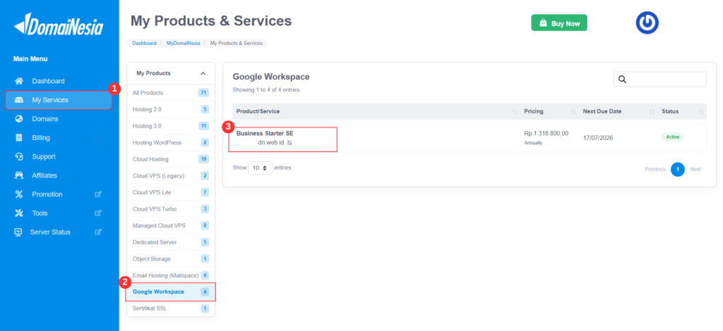 Cara Upgrade Akun Google Workspace DomaiNesia 3 Upgrade Akun Google Workspace