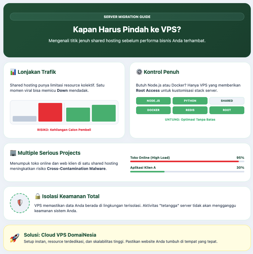 VPS vs Shared Hosting: Risiko & Keuntungan yang Wajib Diketahui Pemilik Website 2 VPS vs Shared Hosting