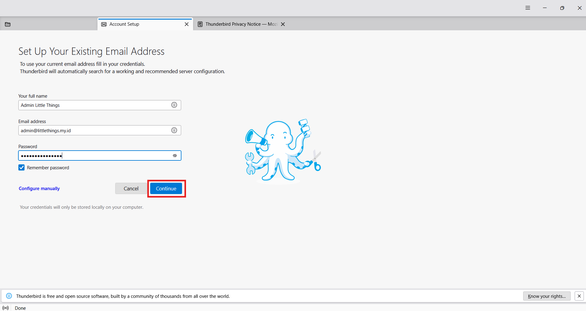 Cara Menghubungkan Mail Server aaPanel dengan Thunderbird 5 Cara Menghubungkan Mail Server aaPanel dengan Thunderbird 4
