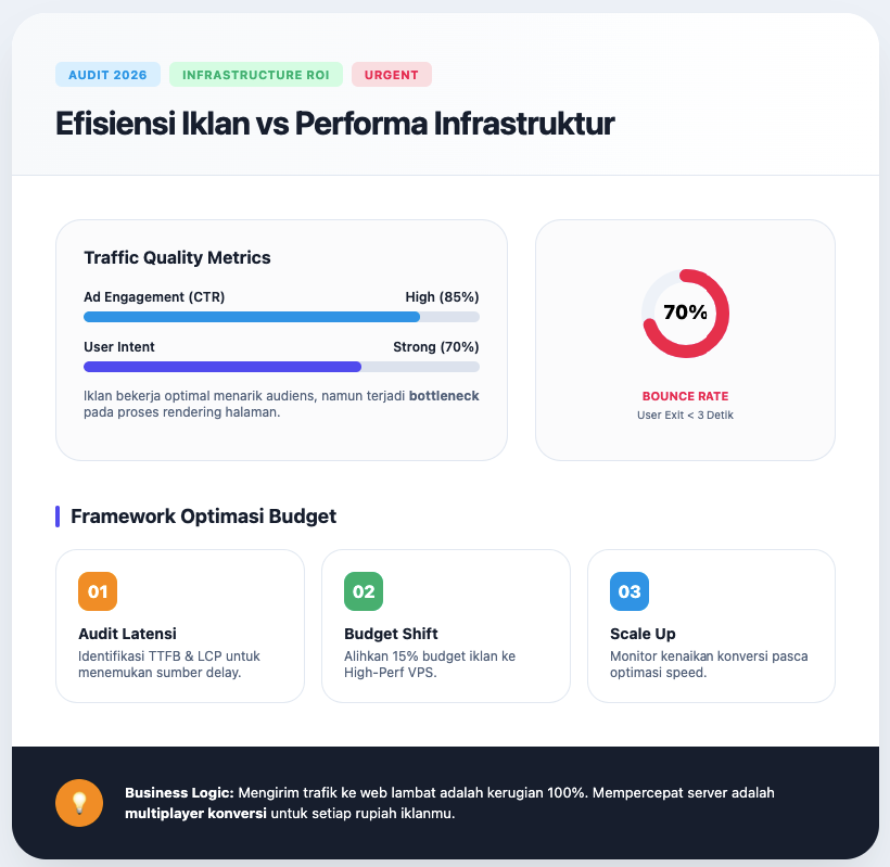 Kapan Harus Stop Bakar Duit? Framework Alihkan Budget Iklan ke Upgrade Hosting Sebelum Pembeli Kabur 2 Iklan ke Upgrade Hosting