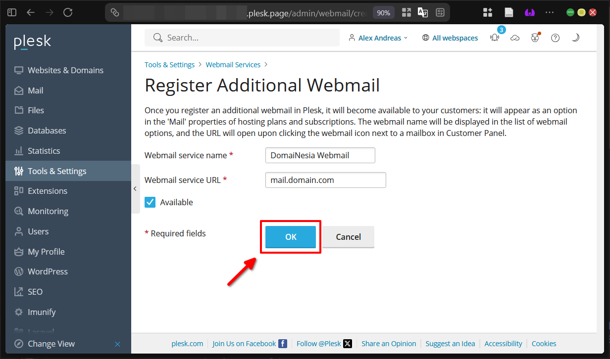 Cara Tambahkan Link Eksternal Webmail di Plesk Panel 7 Cara Tambahkan Link Eksternal Webmail di Plesk Panel