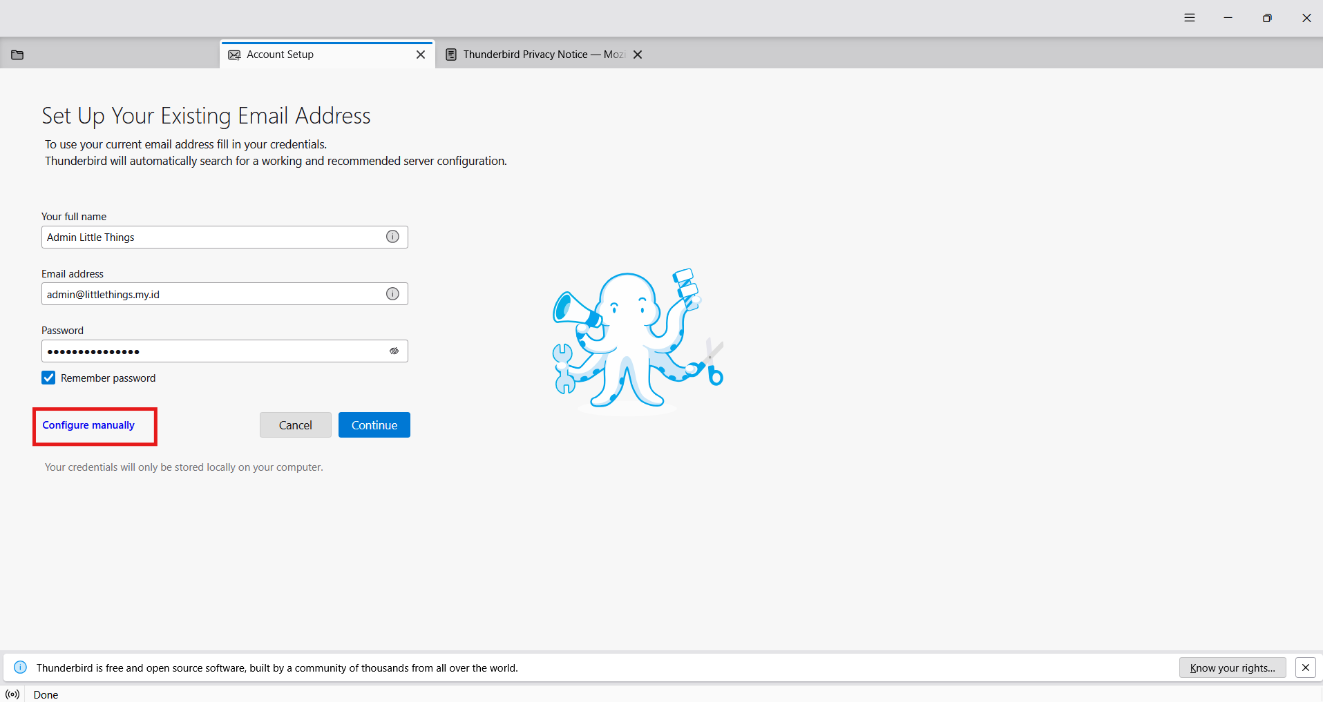 Cara Menghubungkan Mail Server aaPanel dengan Thunderbird 8 Cara Menghubungkan Mail Server aaPanel dengan Thunderbird 7