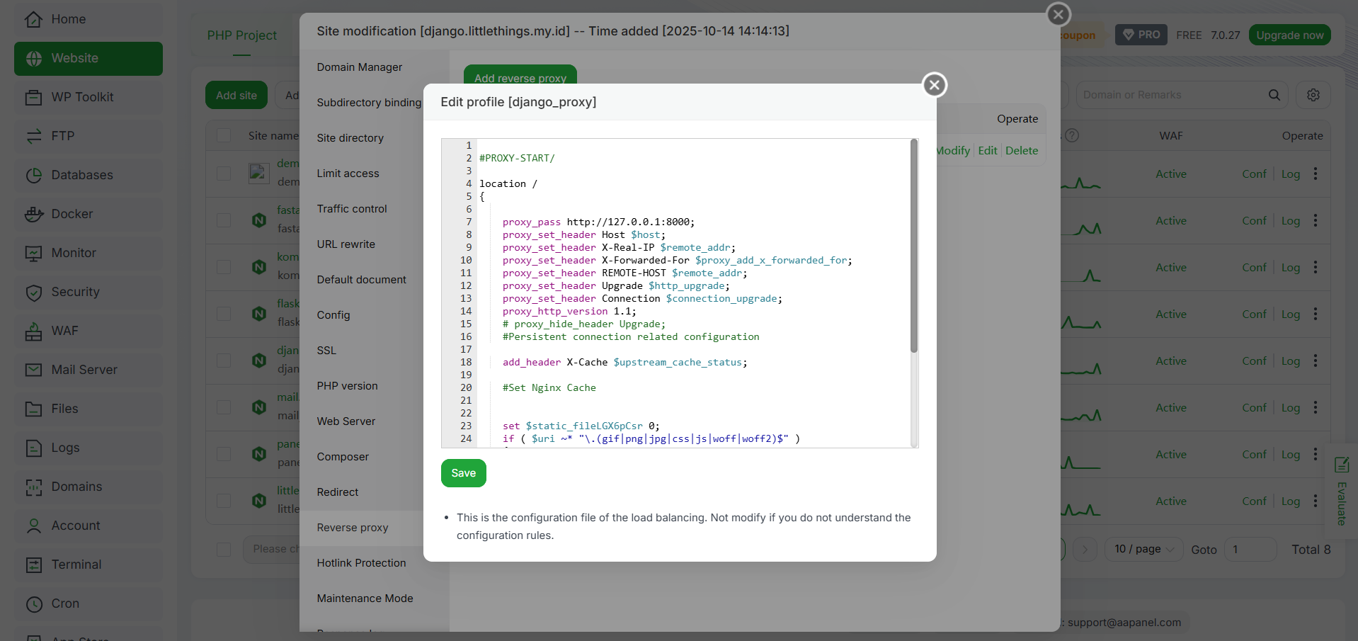 Cara Konfigurasi Reverse Proxy di aaPanel (Nginx dan Apache) 6 Cara Konfigurasi Reverse Proxy di aaPanel (Nginx dan Apache) 5