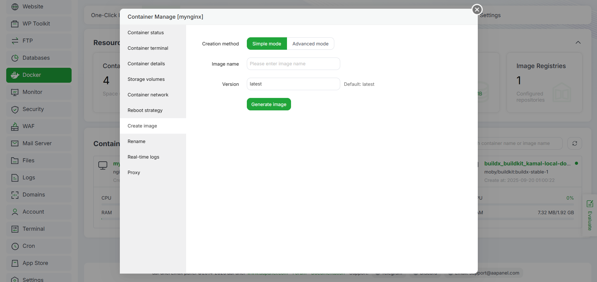 Integrasi Docker dengan aaPanel: Deploy Container via GUI 6 Integrasi Docker dengan aaPanel: Deploy Container via GUI 5
