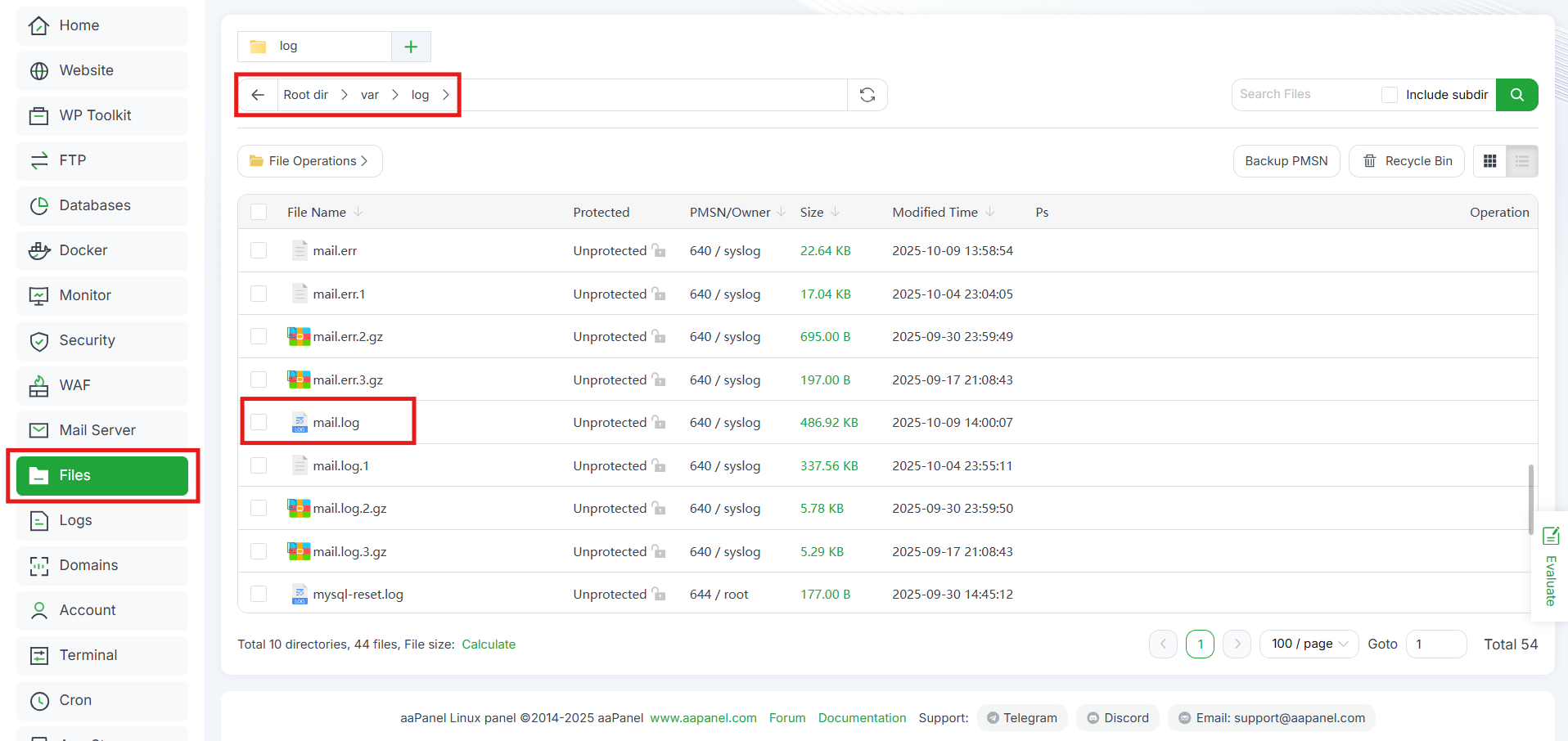 Membaca & Analisis Log di aaPanel (Website, Mail, Security) 9 Membaca & Analisis Log di aaPanel (Website, Mail, Security) 8