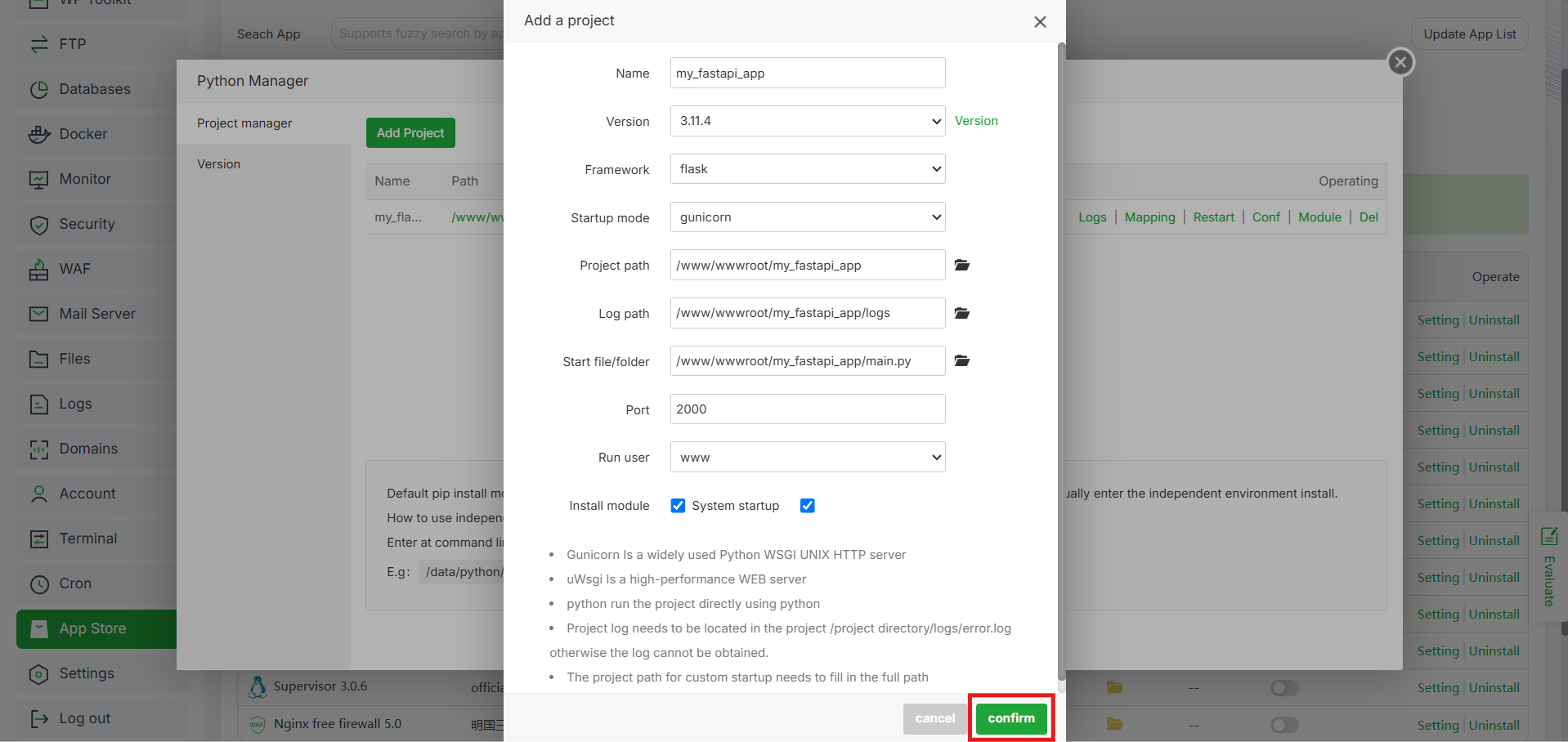Cara Deploy Aplikasi FastAPI di aaPanel, Pemula Wajib Tahu! 6 Cara Deploy Aplikasi FastAPI di aaPanel, Pemula Wajib Tahu! 5