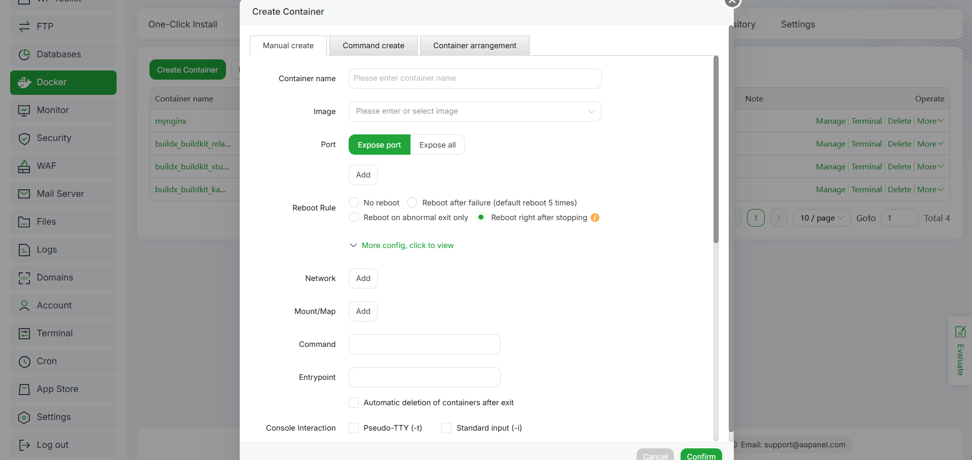 Integrasi Docker dengan aaPanel: Deploy Container via GUI 4 Integrasi Docker dengan aaPanel: Deploy Container via GUI 3