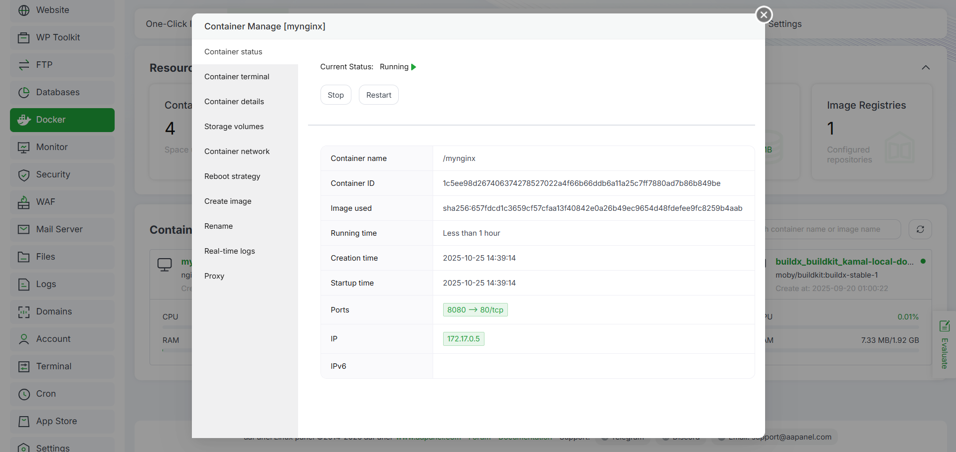 Integrasi Docker dengan aaPanel: Deploy Container via GUI 5 Integrasi Docker dengan aaPanel: Deploy Container via GUI 4