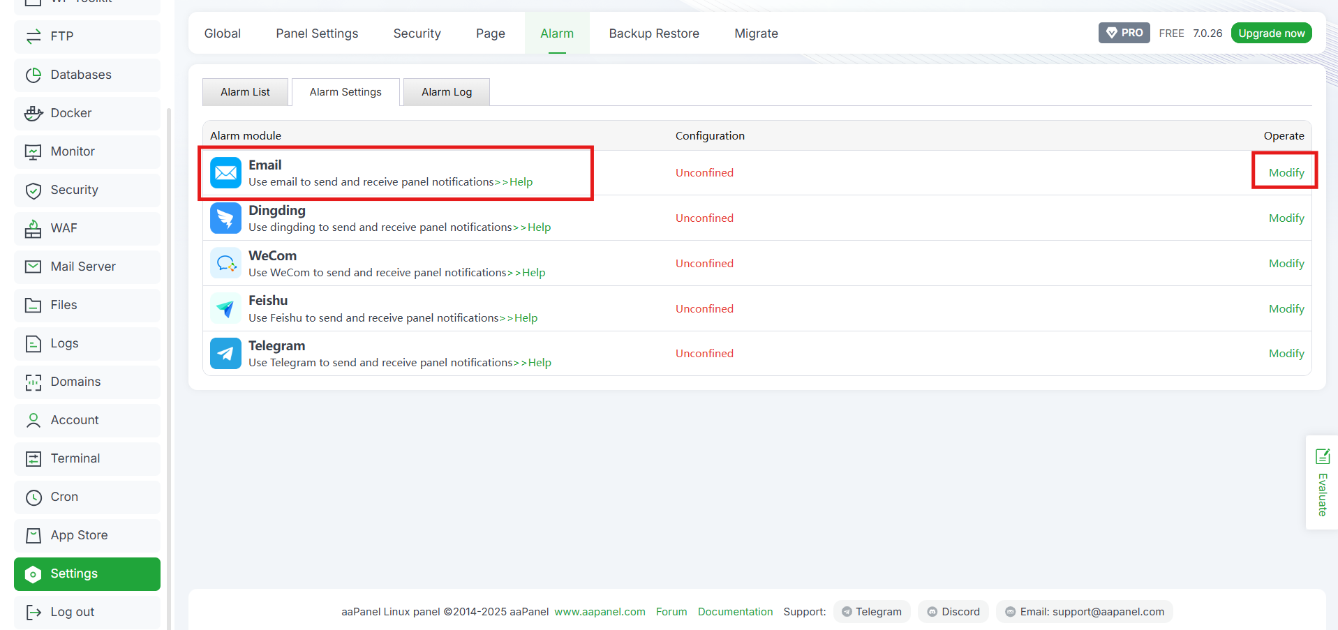 Monitoring Resource VPS di aaPanel dengan Alarm Otomatis 5 Monitoring Resource VPS di aaPanel dengan Alarm Otomatis 4