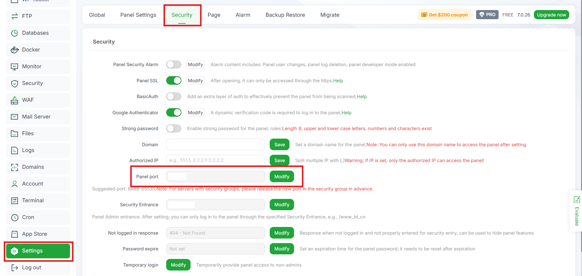 Tutorial Cara Mengamankan Login aaPanel dengan Port Custom 4 Tutorial Cara Mengamankan Login aaPanel dengan Port Custom 3