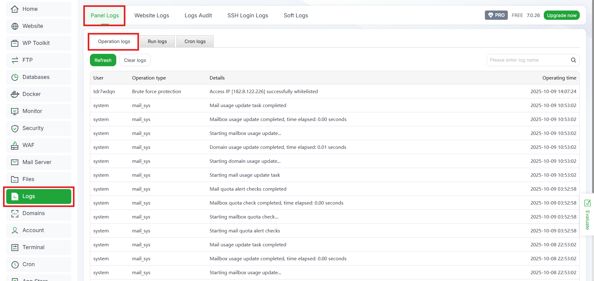Membaca & Analisis Log di aaPanel (Website, Mail, Security) 13 Membaca & Analisis Log di aaPanel (Website, Mail, Security) 12