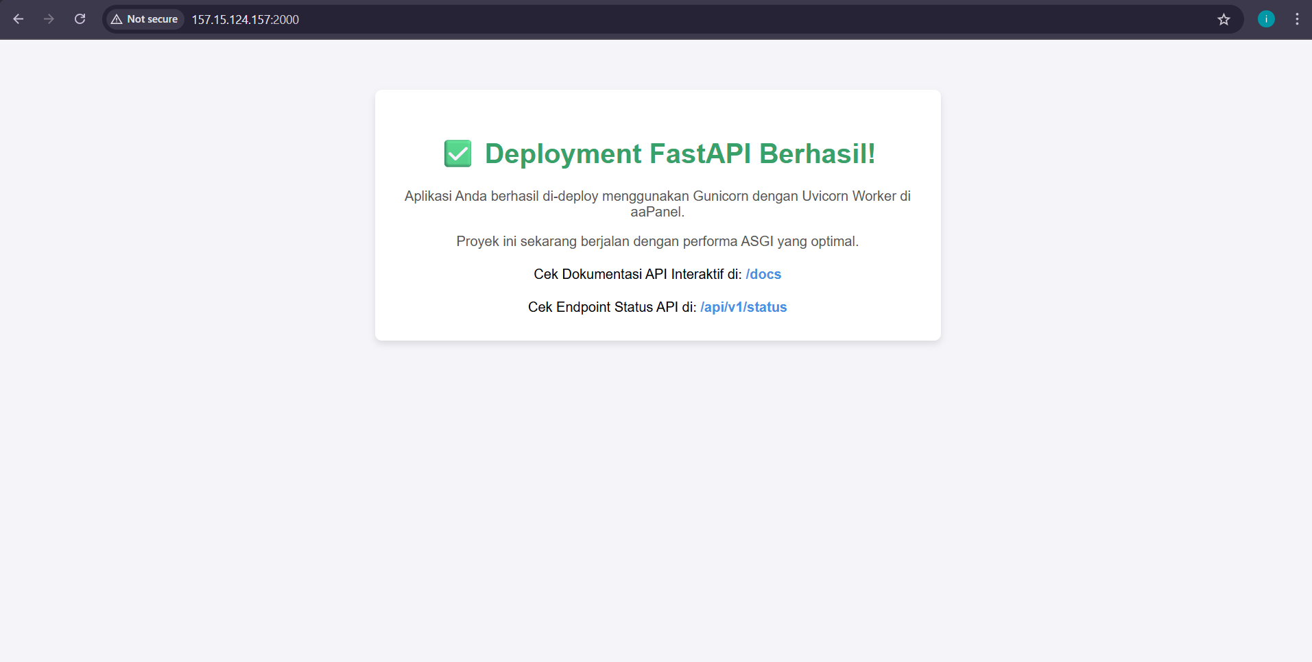 Cara Deploy Aplikasi FastAPI di aaPanel, Pemula Wajib Tahu! 12 Cara Deploy Aplikasi FastAPI di aaPanel, Pemula Wajib Tahu! 11