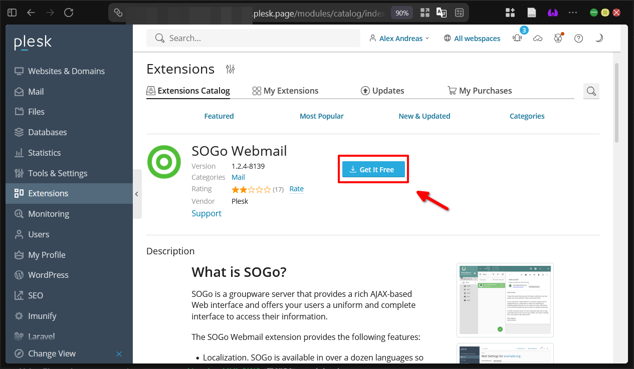 Panduan Install Ekstensi Sogo Webmail di Plesk Panel 5 Panduan Install Ekstensi Sogo Webmail di Plesk Panel