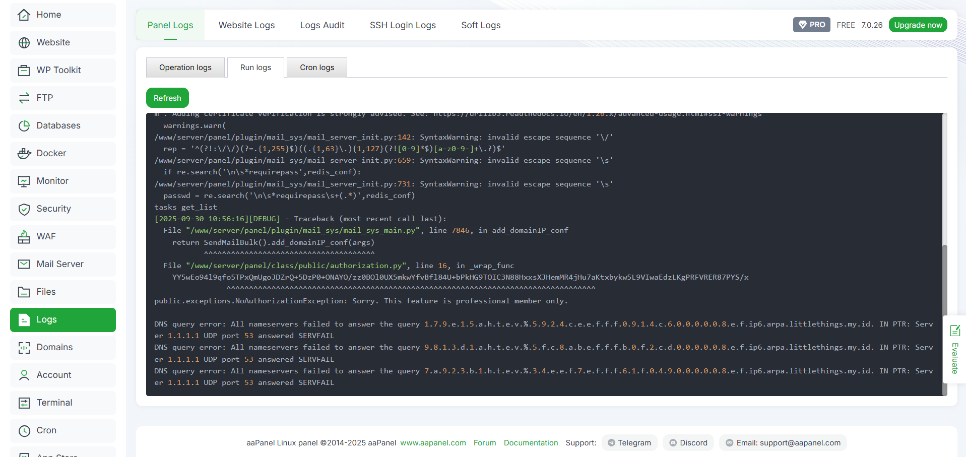 Membaca & Analisis Log di aaPanel (Website, Mail, Security) 14 Membaca & Analisis Log di aaPanel (Website, Mail, Security) 13