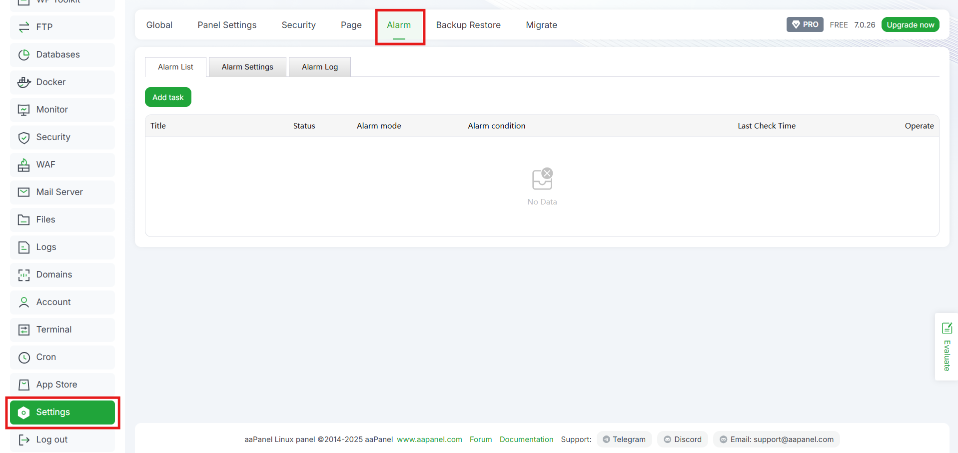 Monitoring Resource VPS di aaPanel dengan Alarm Otomatis 4 Monitoring Resource VPS di aaPanel dengan Alarm Otomatis 3