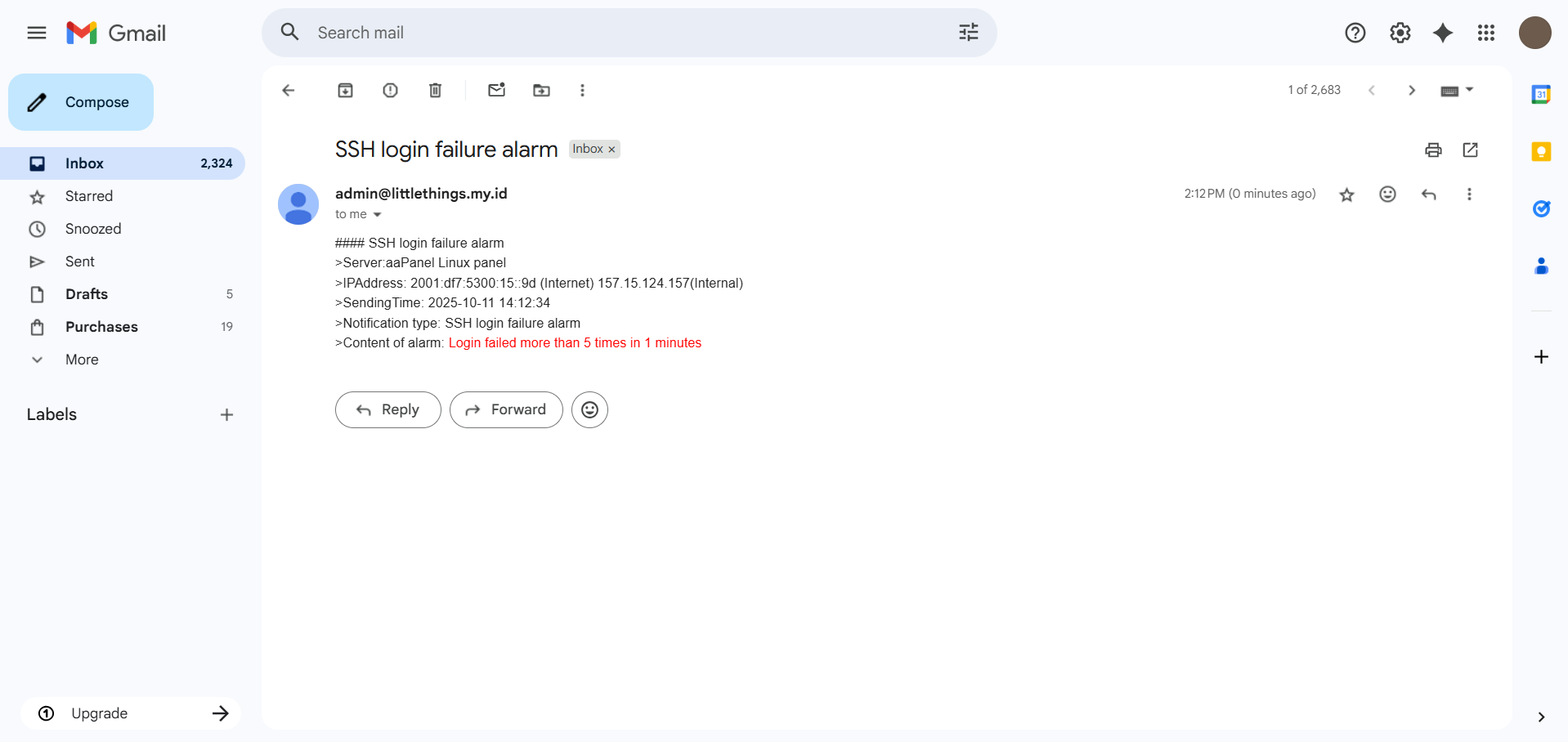 Cara Setup Notifikasi Server aaPanel via Telegram dan Email 12 Cara Setup Notifikasi Server aaPanel via Telegram dan Email 11