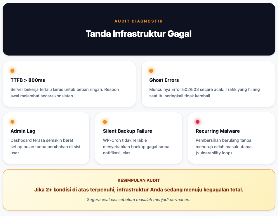 Mengapa Infrastruktur WordPress Gagal: Analisis Teknis dan Solusi Headless yang Benar 4 Infrastruktur WordPress Gagal