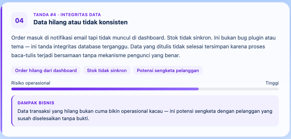 5 Tanda Database Website UMKM Kamu Sedang Sekarat (dan Cara Menyelamatkannya) 5 Database Website UMKM