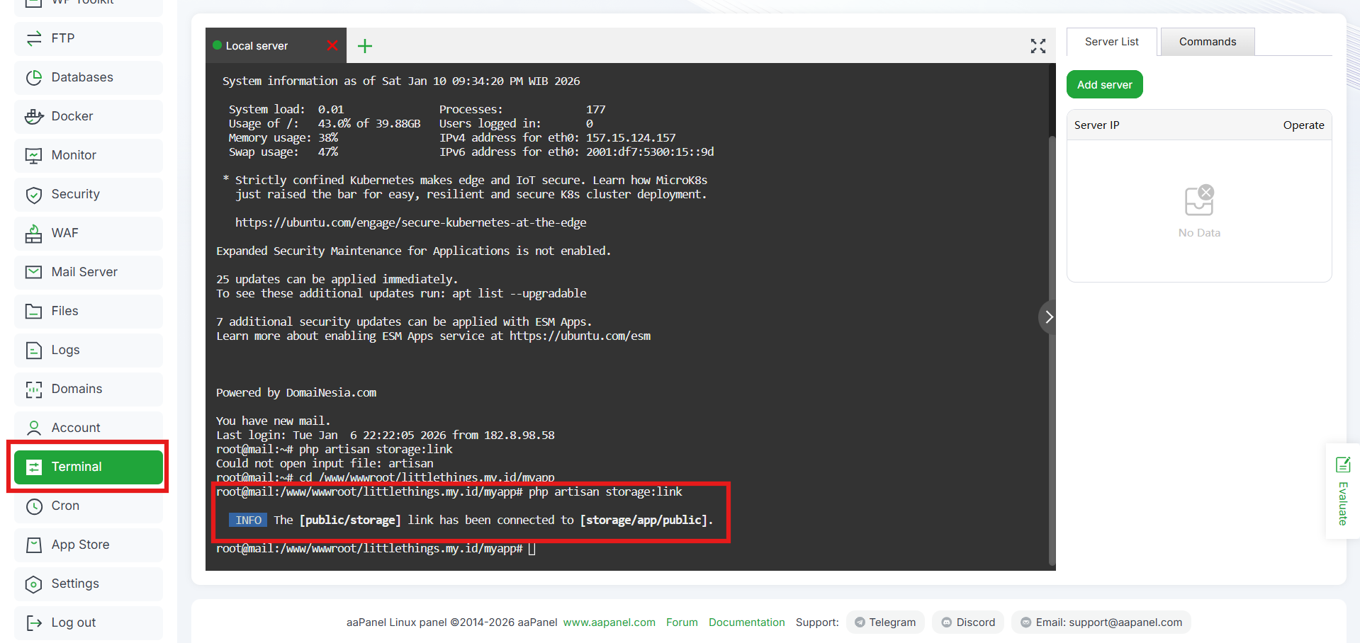 Tutorial Cara Instal Laravel di aaPanel, Pemula Wajib Tahu! 20 Tutorial Cara Instal Laravel di aaPanel, Pemula Wajib Tahu! 19