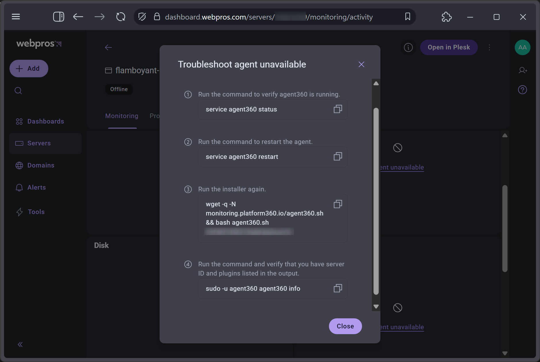 Cara Atasi 360 Monitoring Agent Unavailable di Plesk Panel 7 Cara Atasi 360 Monitoring Agent Unavailable di Plesk Panel