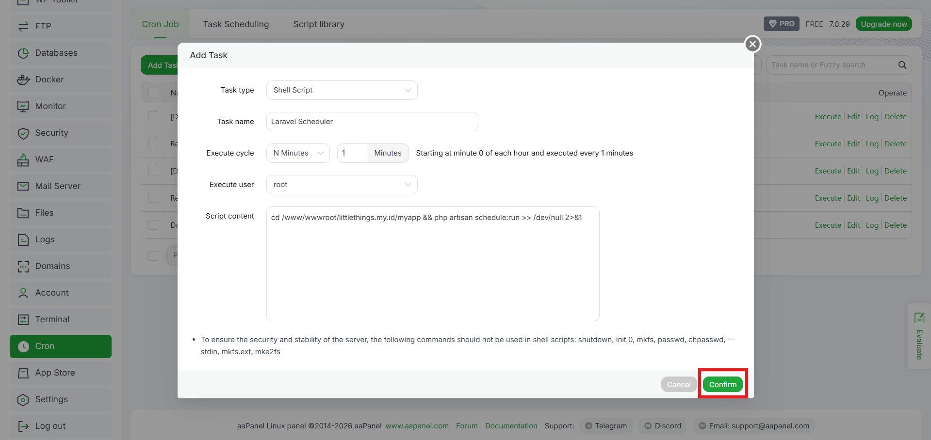 Tutorial Cara Instal Laravel di aaPanel, Pemula Wajib Tahu! 19 Tutorial Cara Instal Laravel di aaPanel, Pemula Wajib Tahu! 18