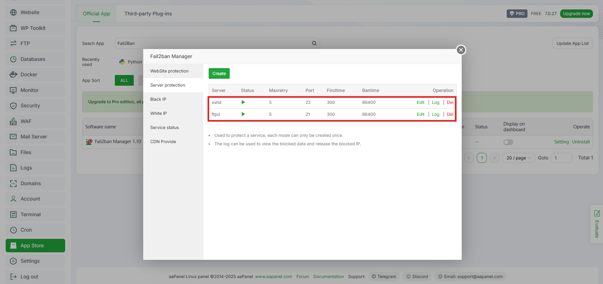 Konfigurasi Fail2Ban Lanjutan untuk Proteksi VPS via aaPanel 6 Konfigurasi Fail2Ban Lanjutan untuk Proteksi VPS via aaPanel 5