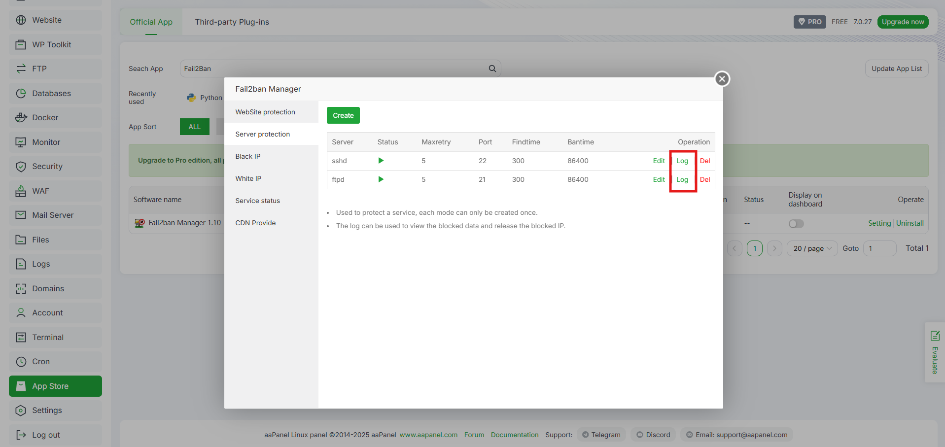 Konfigurasi Fail2Ban Lanjutan untuk Proteksi VPS via aaPanel 12 Konfigurasi Fail2Ban Lanjutan untuk Proteksi VPS via aaPanel 11