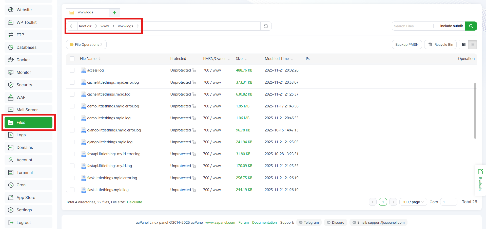 4 Cara Melihat dan Mengatur Access Log Web Server di aaPanel 2 4 Cara Melihat dan Mengatur Access Log Web Server di aaPanel 1