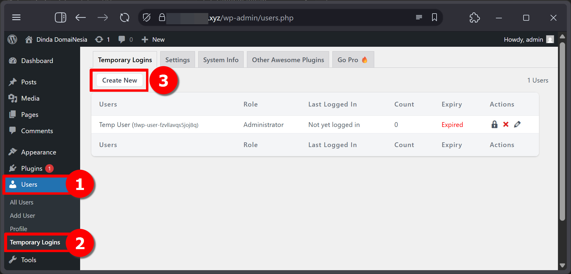 Panduan Akun Sementara Atau Temporary Account di Wordpress 5 Panduan Akun Sementara Atau Temporary Account di WordPress
