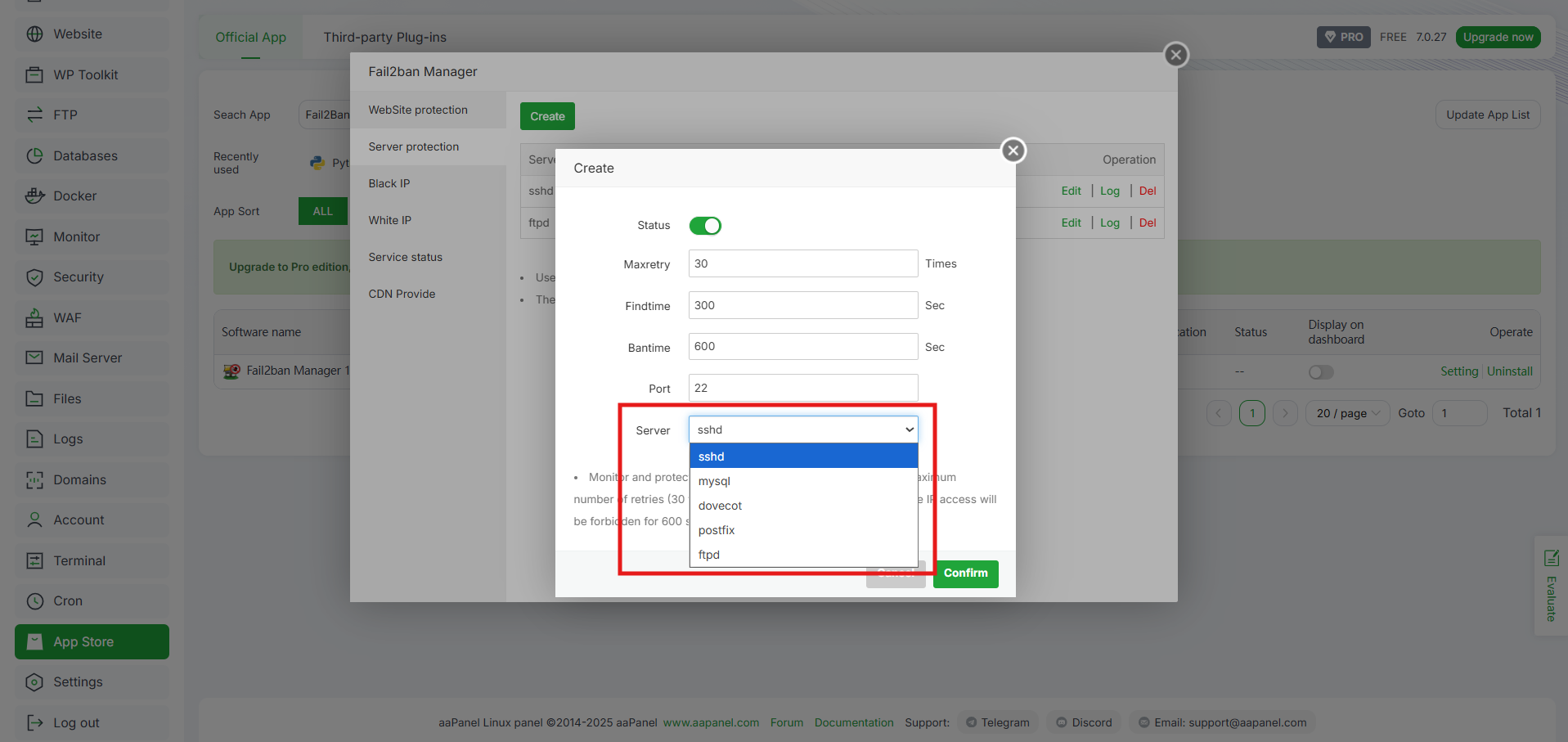 Konfigurasi Fail2Ban Lanjutan untuk Proteksi VPS via aaPanel 8 Konfigurasi Fail2Ban Lanjutan untuk Proteksi VPS via aaPanel 7