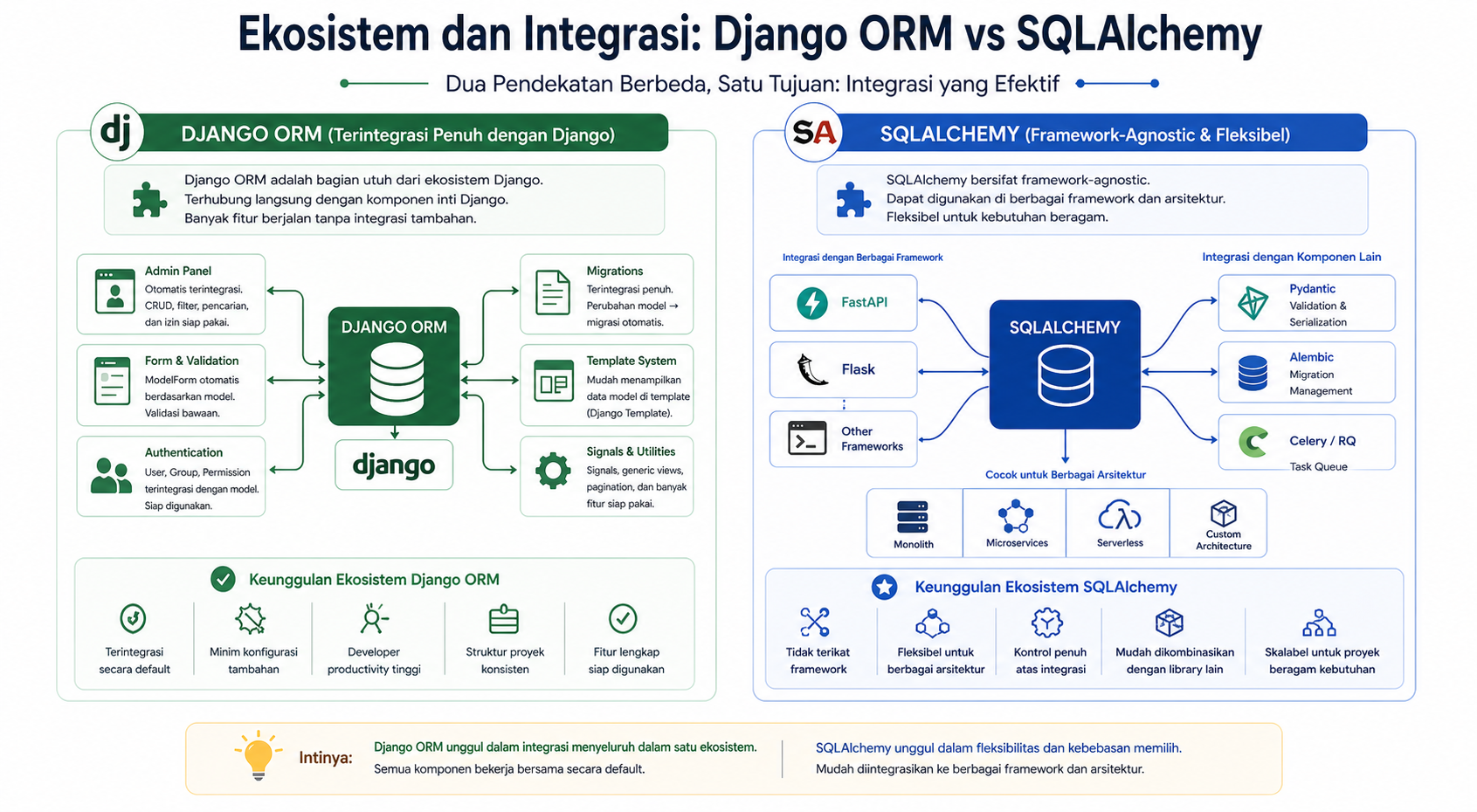 Django ORM vs SQLAlchemy: 7 Perbedaan ORM di Python 8 Django ORM vs SQLAlchemy: 7 Perbedaan ORM di Python 7