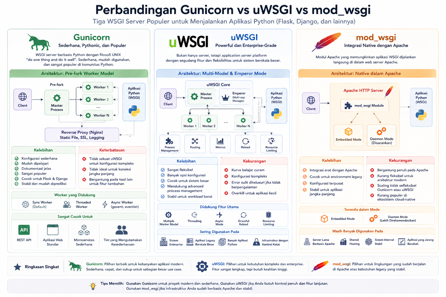 Gunicorn vs uWSGI vs mod_wsgi: Memilih WSGI Server Terbaik 2 Gunicorn vs uWSGI vs mod_wsgi: Memilih WSGI Server Terbaik 1