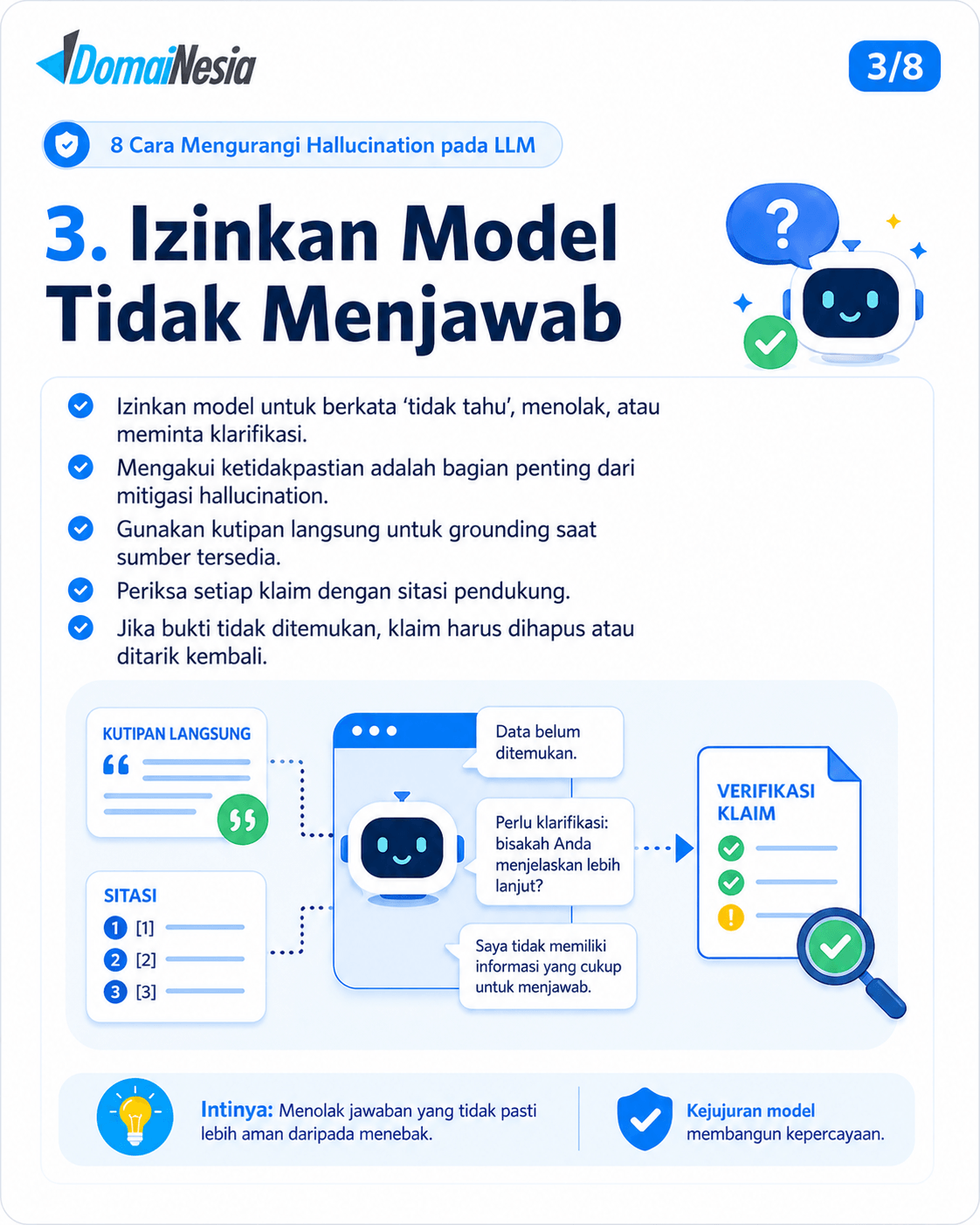 Cara Mengurangi Hallucination pada LLM: RAG hingga Verifikasi 4 Hallucination pada LLM