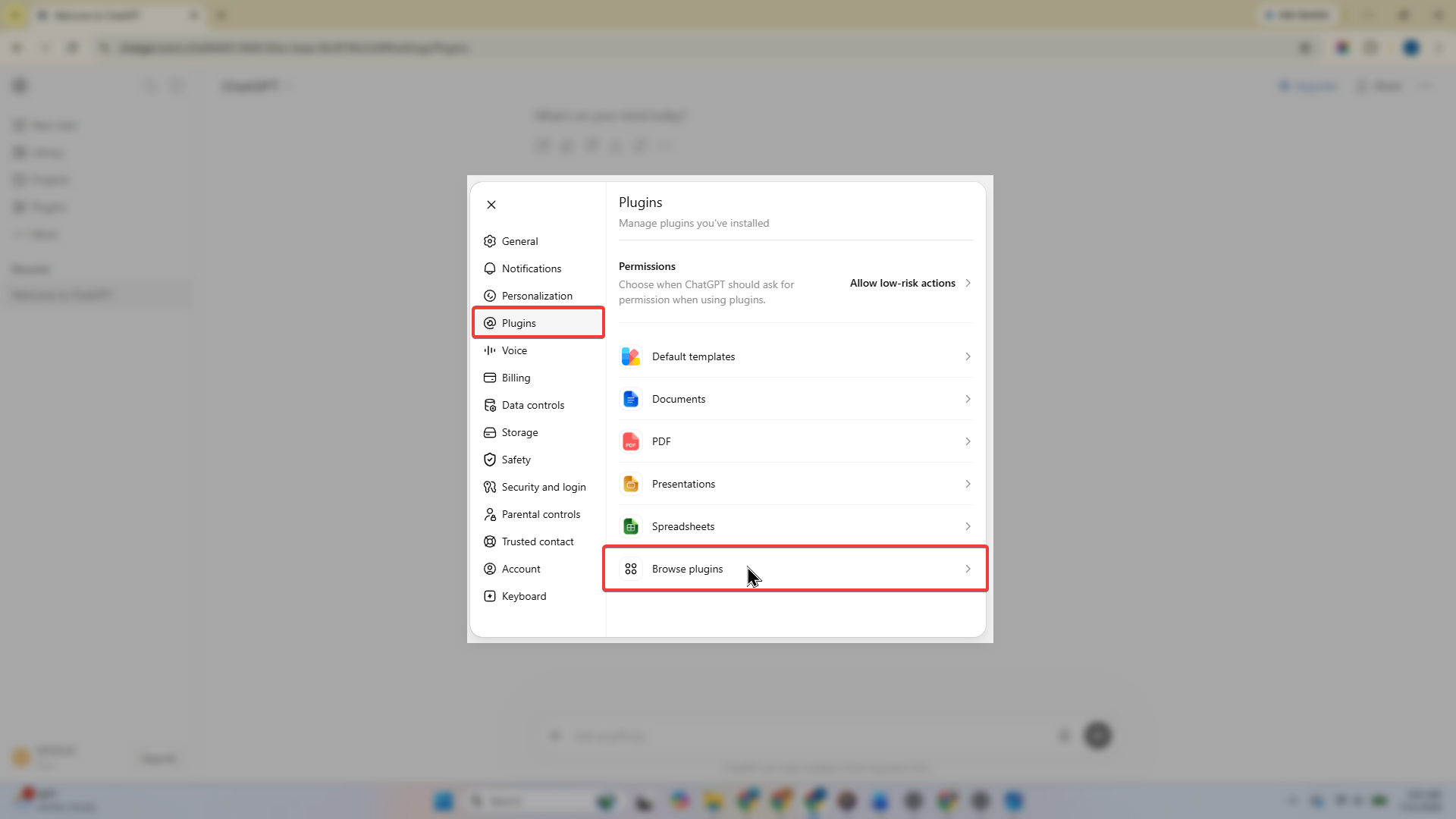 Gambar 6. Buka Settings > Plugins, lalu pilih Browse plugins. Gambar 6. Buka Settings > Plugins, lalu pilih Browse plugins.