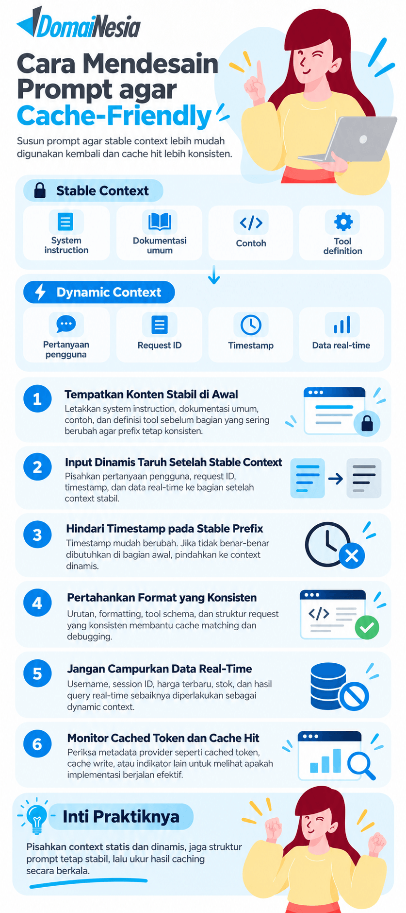 Prompt Caching pada LLM: Cara Kerja, Manfaat, dan Best Practice 3 cara kerja prompt caching pada LLM