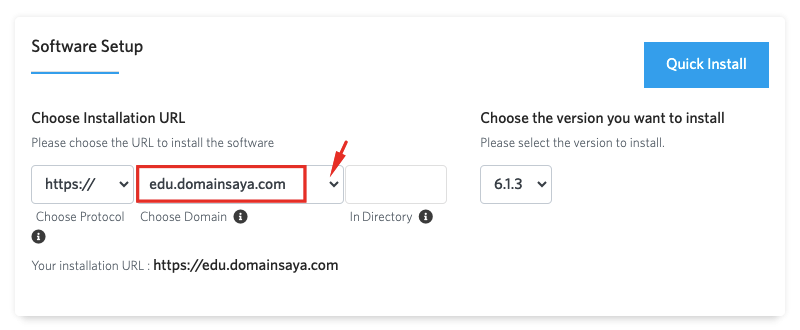 Cara Membuat Website dengan Joomla untuk Pemula 6 Memilih domain untuk instalasi Joomla melalui Softaculous.
