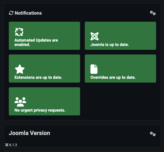 Cara Membuat Website dengan Joomla untuk Pemula 26 Halaman Joomla Update pada Joomla Administrator.