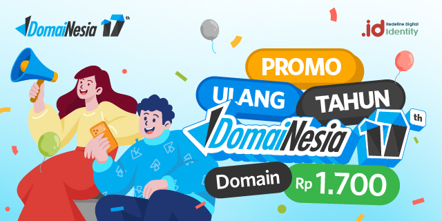 Rayakan Ulang Tahun DomaiNesia ke-17! Promo Domain Rp1.700 dan Diskon Hosting 3 Rayakan Ulang Tahun DomaiNesia ke-17! Promo Domain Rp1.700 dan Diskon Hosting 2